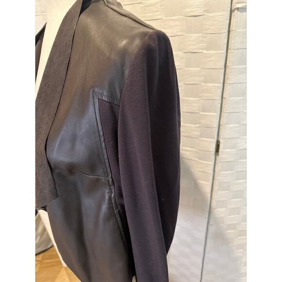 Kut From the Kloth Lincoln Faux Leather Drape Jacket, moto syle, brown, medium - Picture 2 of 9